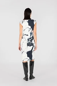 Midi dress with Marble print