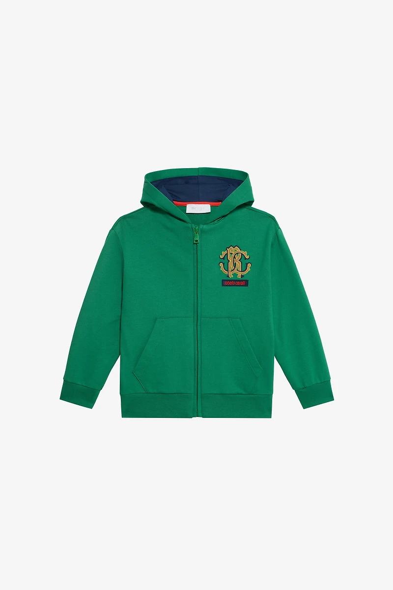 Green Hoodie with RC Monogram