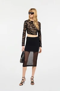 Miniskirt With Tulle Insert