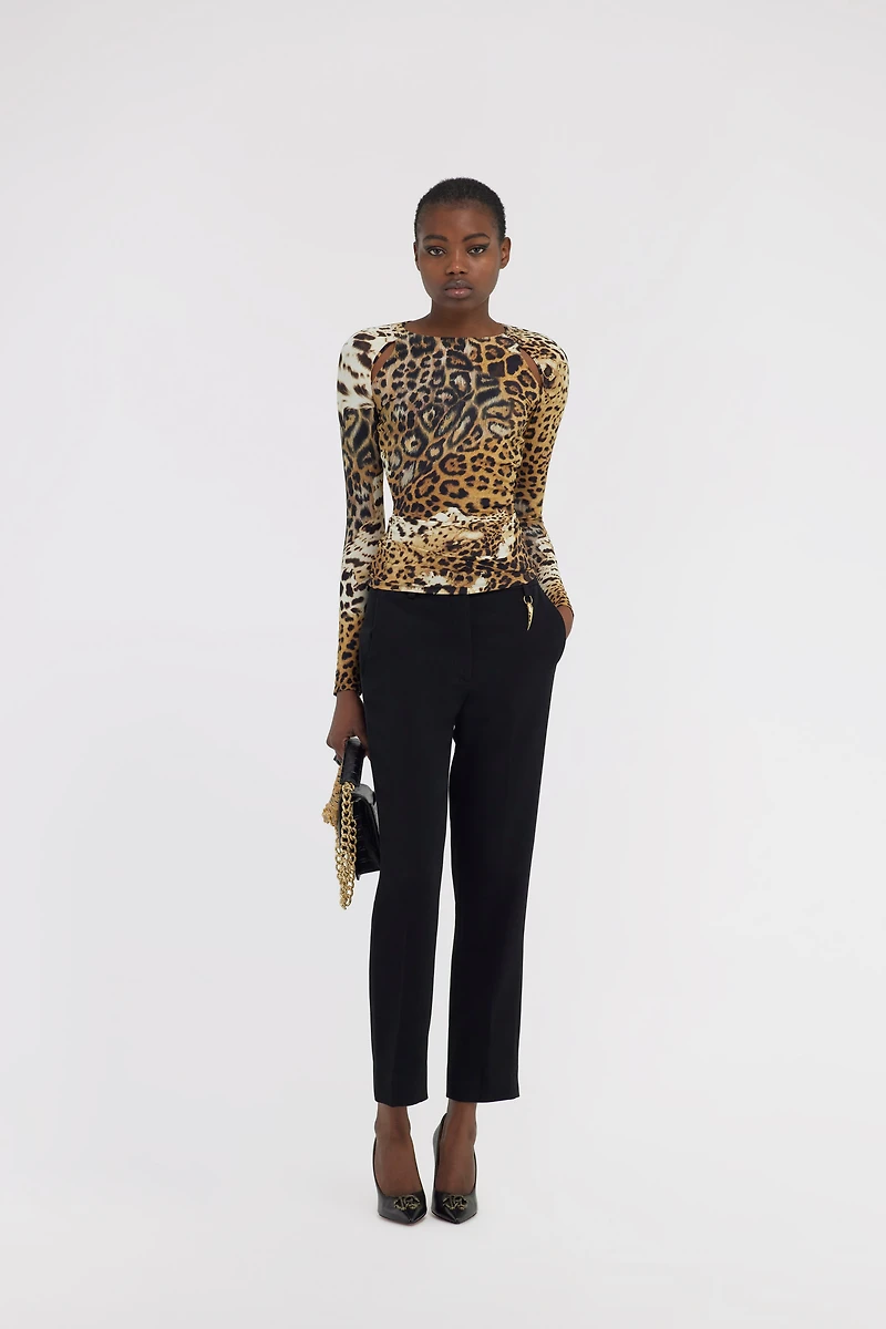 Long-sleeved T-shirt with Jaguar Skin print