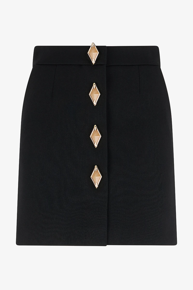 Miniskirt With Jewel Buttons