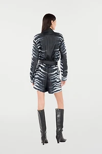 Short Silk Dress With Zebra Print