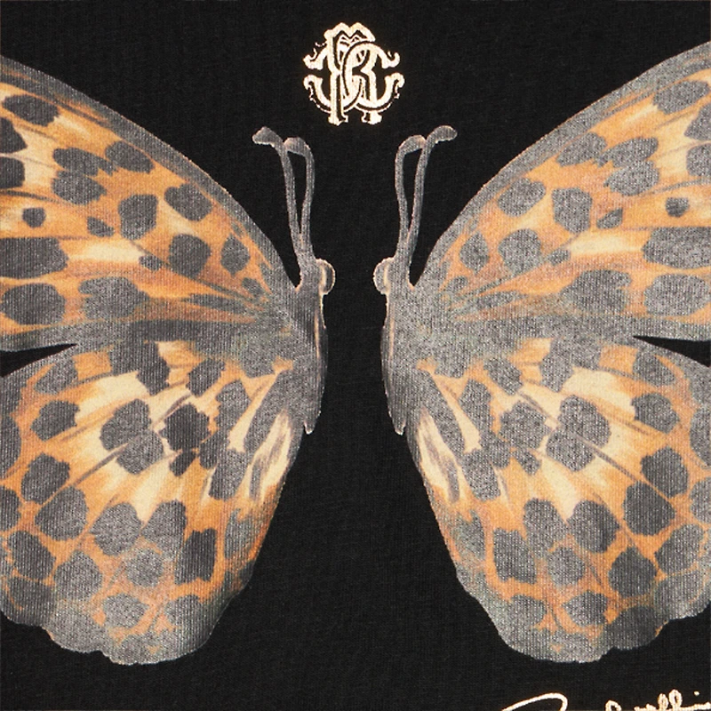 Black Dress with Jaguar Skin and Butterfly Inserts