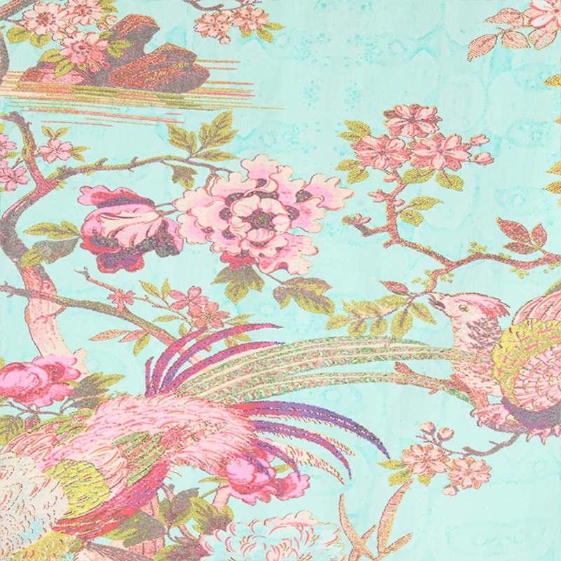 Shirt Dress With Oriental Bird Print