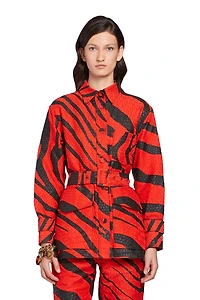 Macro Zebra print Iguana jacquard jacket