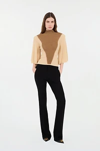 Black Flared Trousers With Rc Monogram