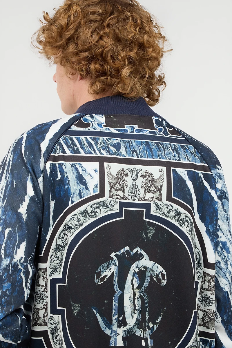 Sweatshirt With Zip And Rubane Print