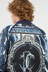 Sweatshirt With Zip And Rubane Print