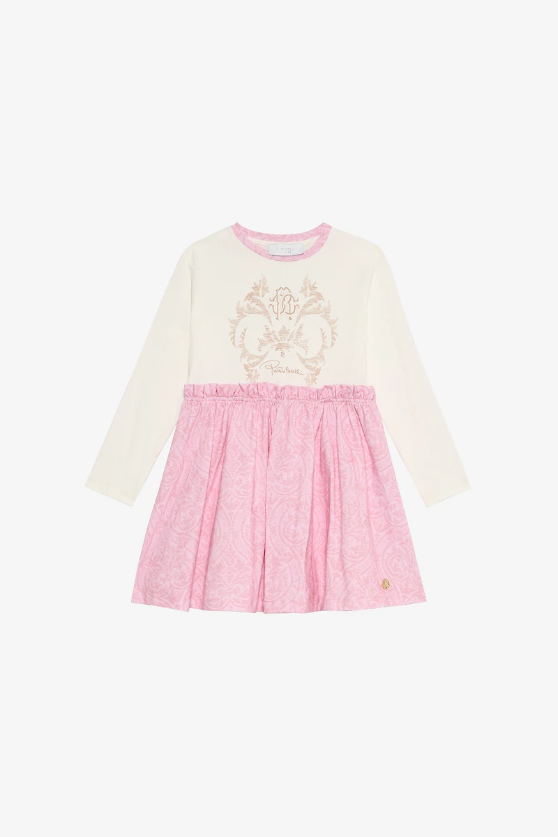 Patterned cotton-blend dress