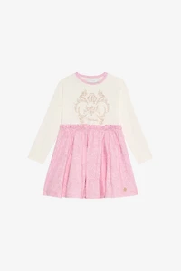 Patterned cotton-blend dress