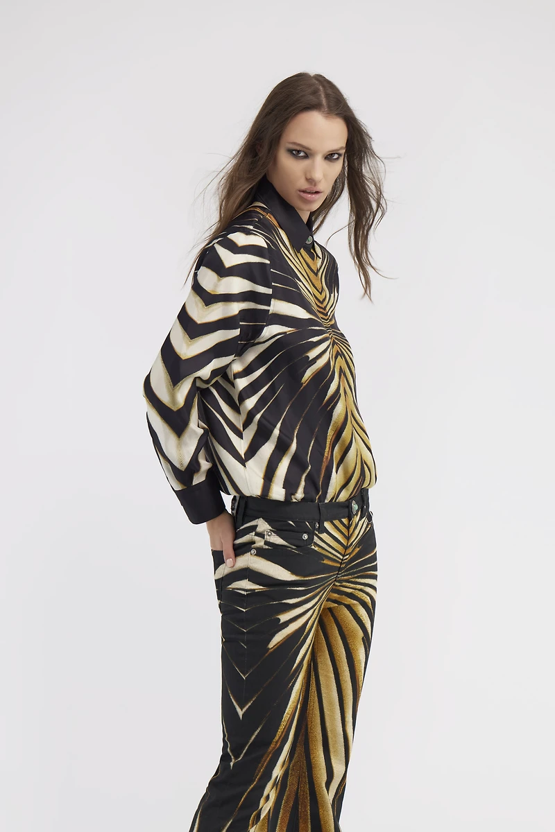 Shirt with Ray of Gold print