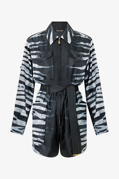 Short Silk Dress With Zebra Print
