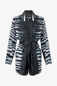 Short Silk Dress With Zebra Print