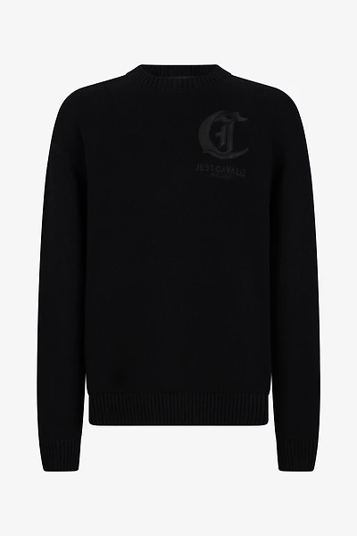 Black Sweater With Gothic C Logo