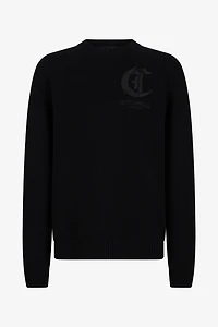 Black Sweater With Gothic C Logo