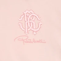 Baby Pink Sweatshirt with Embroidered Flowers