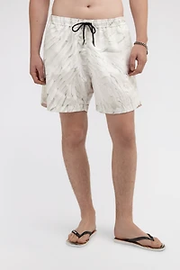 Ice Feathers print swim trunks