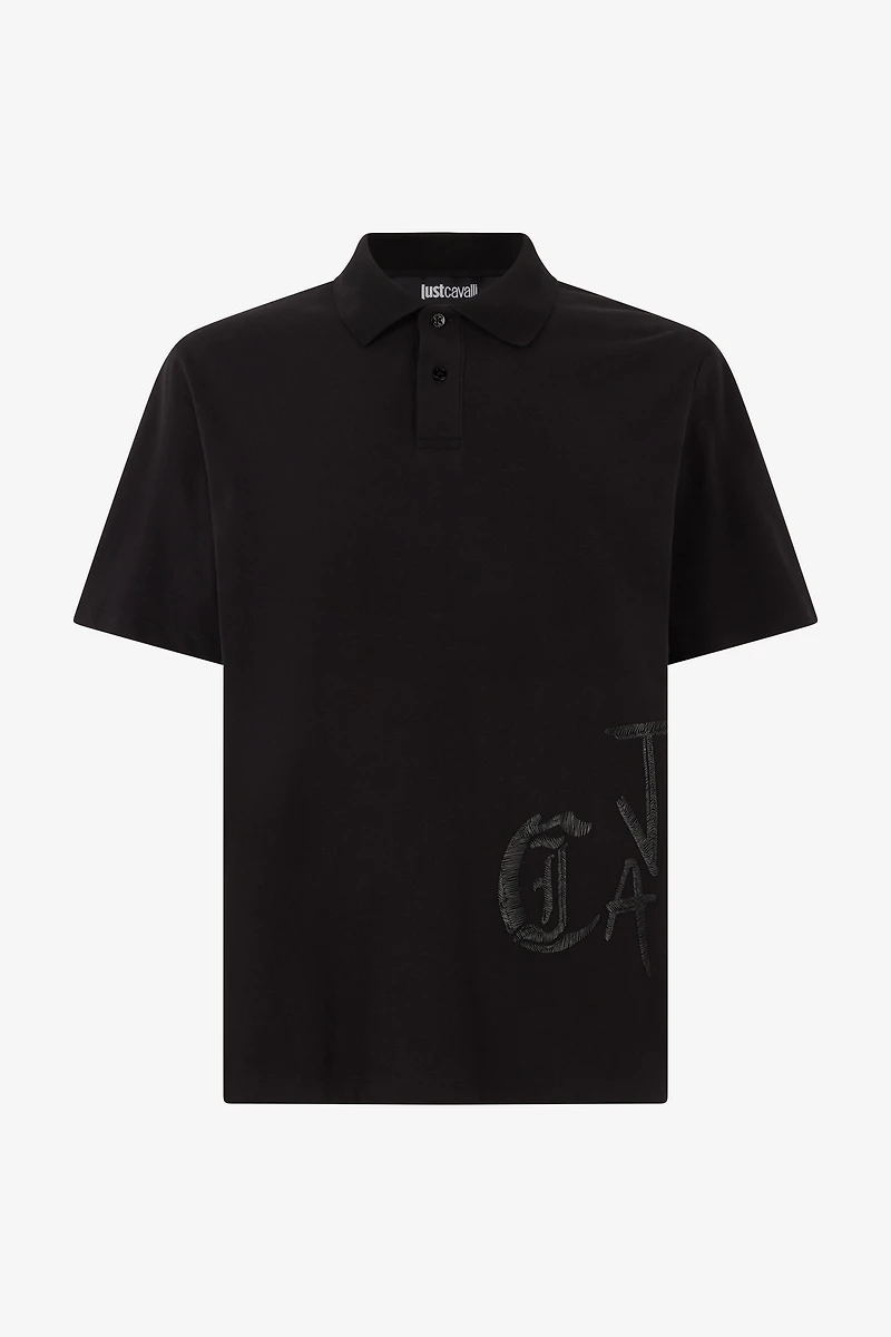 Polo Shirt With Monogram And Lettering