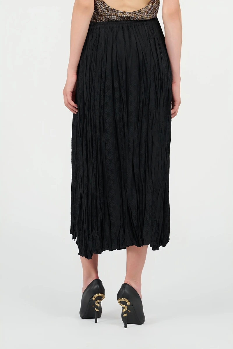Silk Midi Skirt with Monogram RC