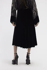 Beaded-trim high-waisted skirt