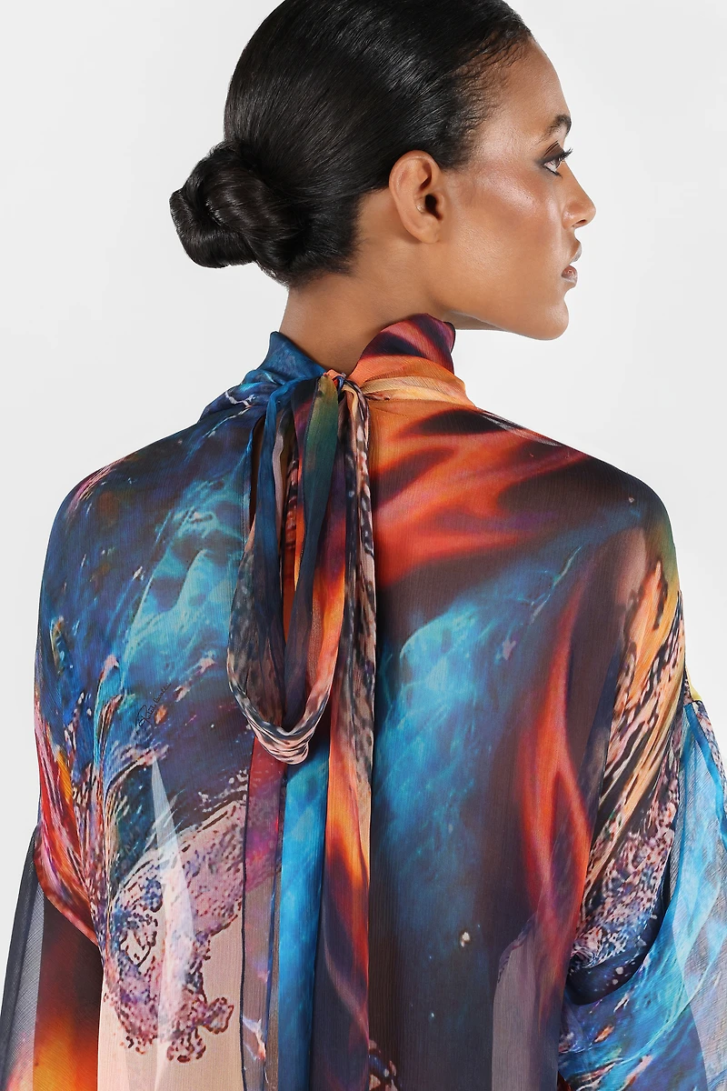Itaca Print Long Dress