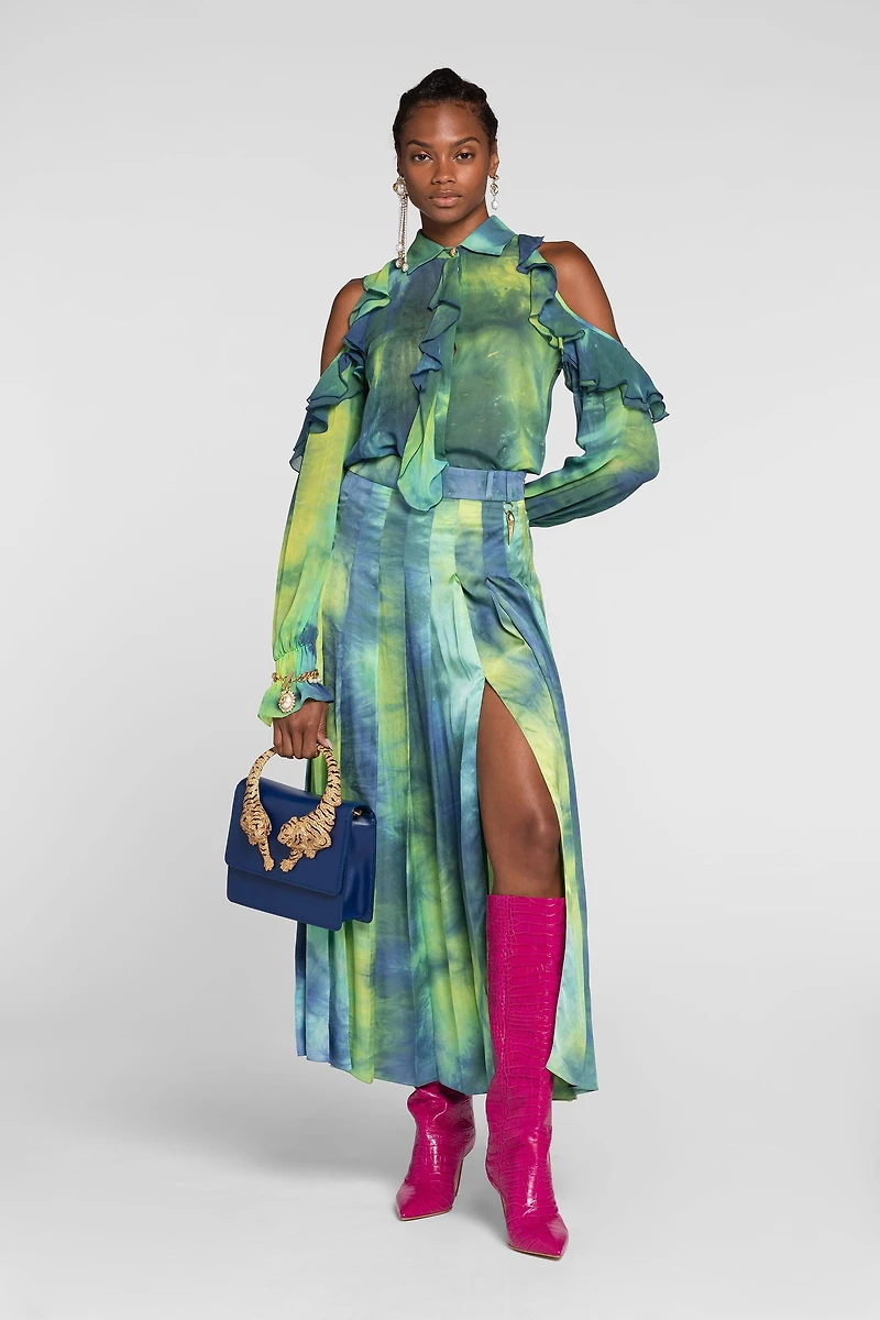 Cut-Out Tie-Dye Shirt