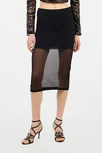 Miniskirt With Tulle Insert