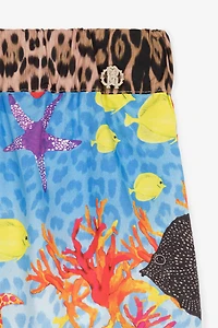 All-over sealife-print trousers