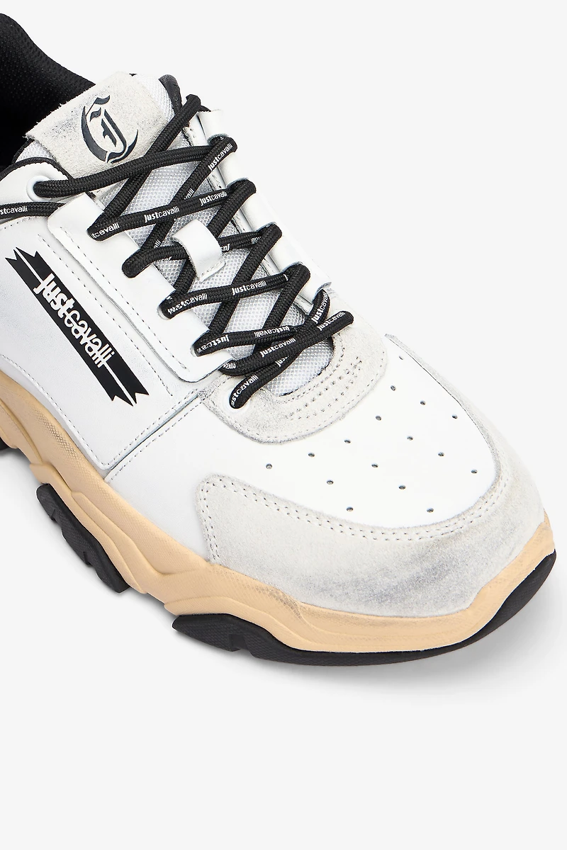 White running sneakers with logo