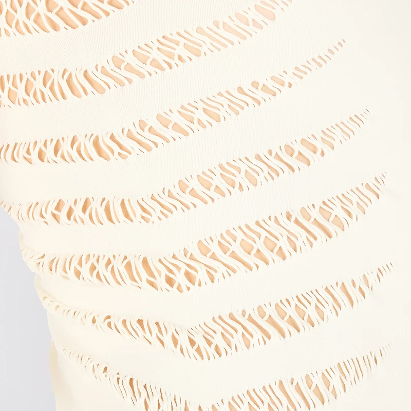 Tank Top with Perforated Zebra Pattern