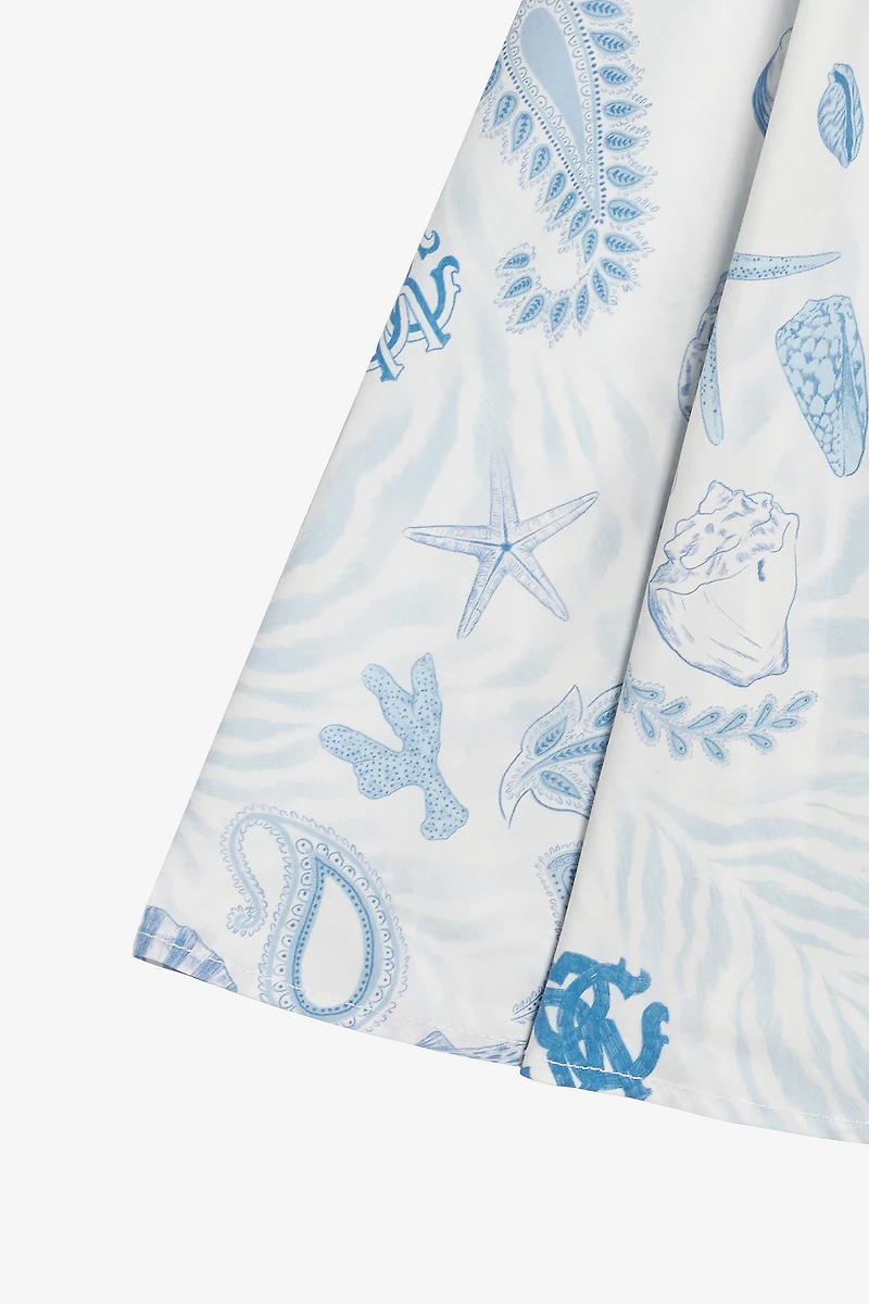 Dress With RC Monogram And Marine Print