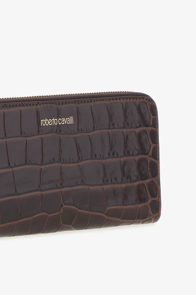 Brown Croc-Effect Wallet