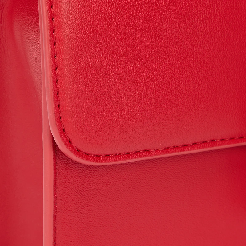 Red Shoulder Bag with Snake Buckle
