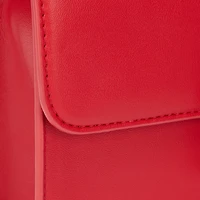 Red Shoulder Bag with Snake Buckle