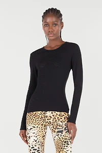 Sweater With Openwork Tiger Skin Pattern