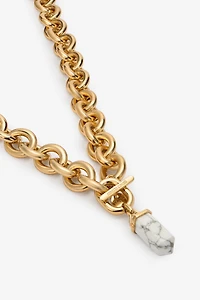 Chain necklace with stone pendant