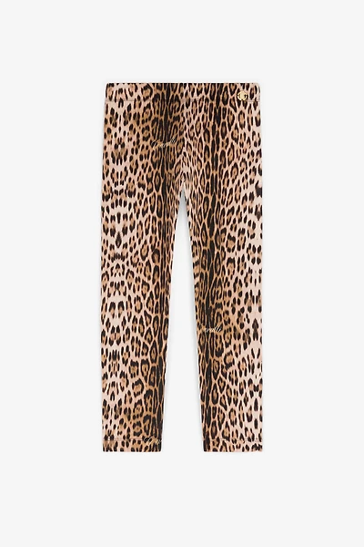 Jaguar-Print Cotton Leggings