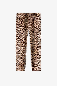Jaguar-Print Cotton Leggings