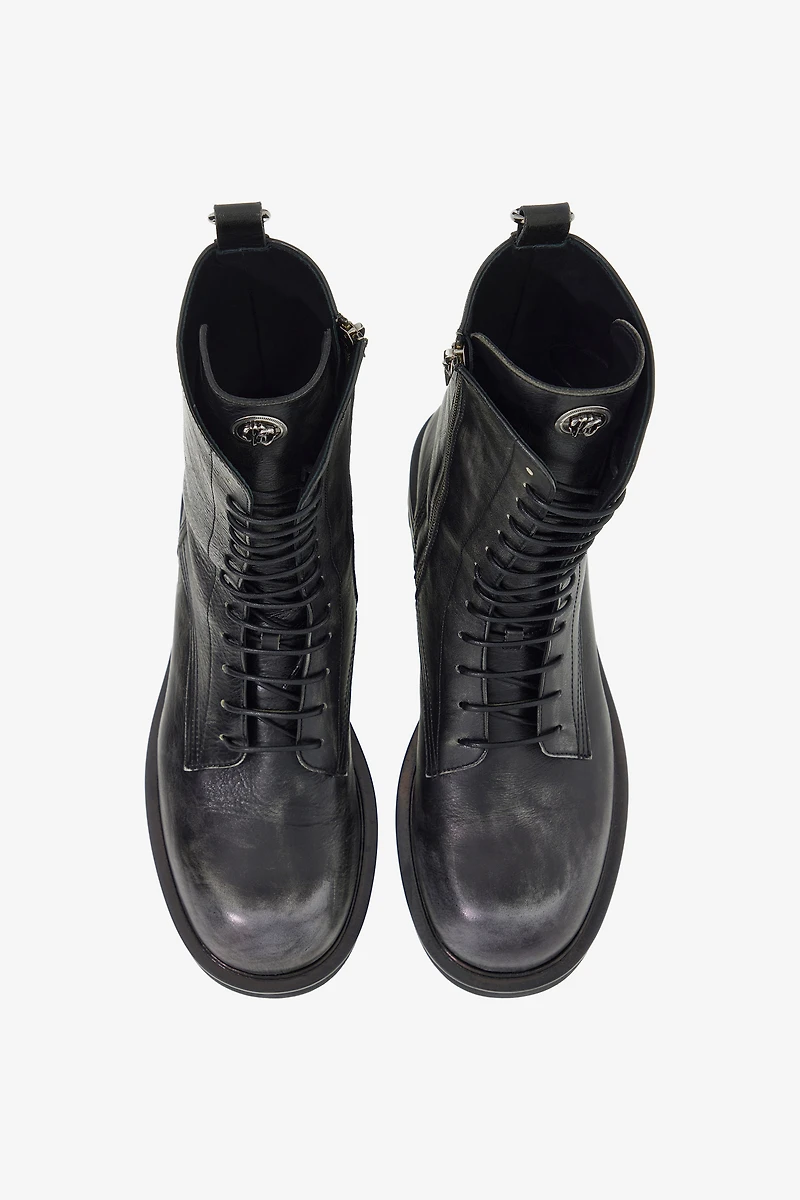 Leather Lace-Up Boots