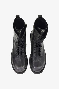 Leather Lace-Up Boots