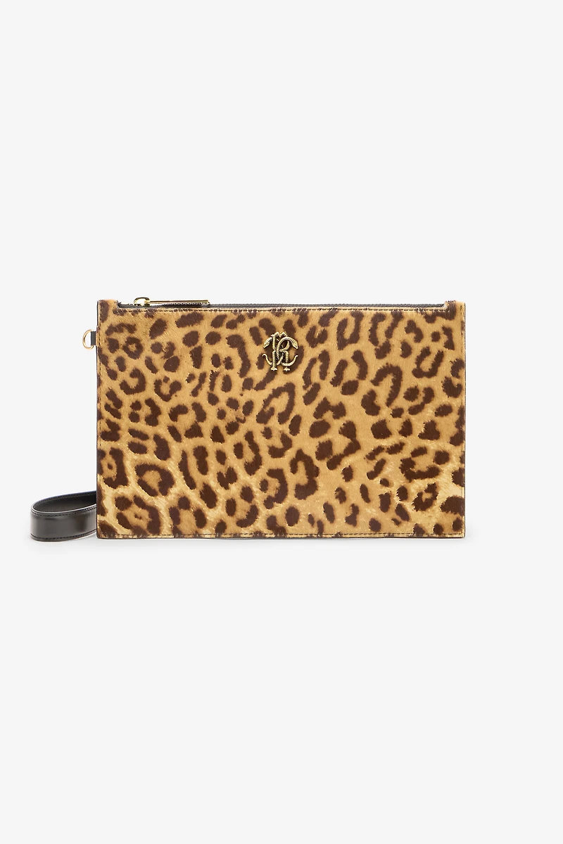 Small Jaguar-Skin Print Clutch