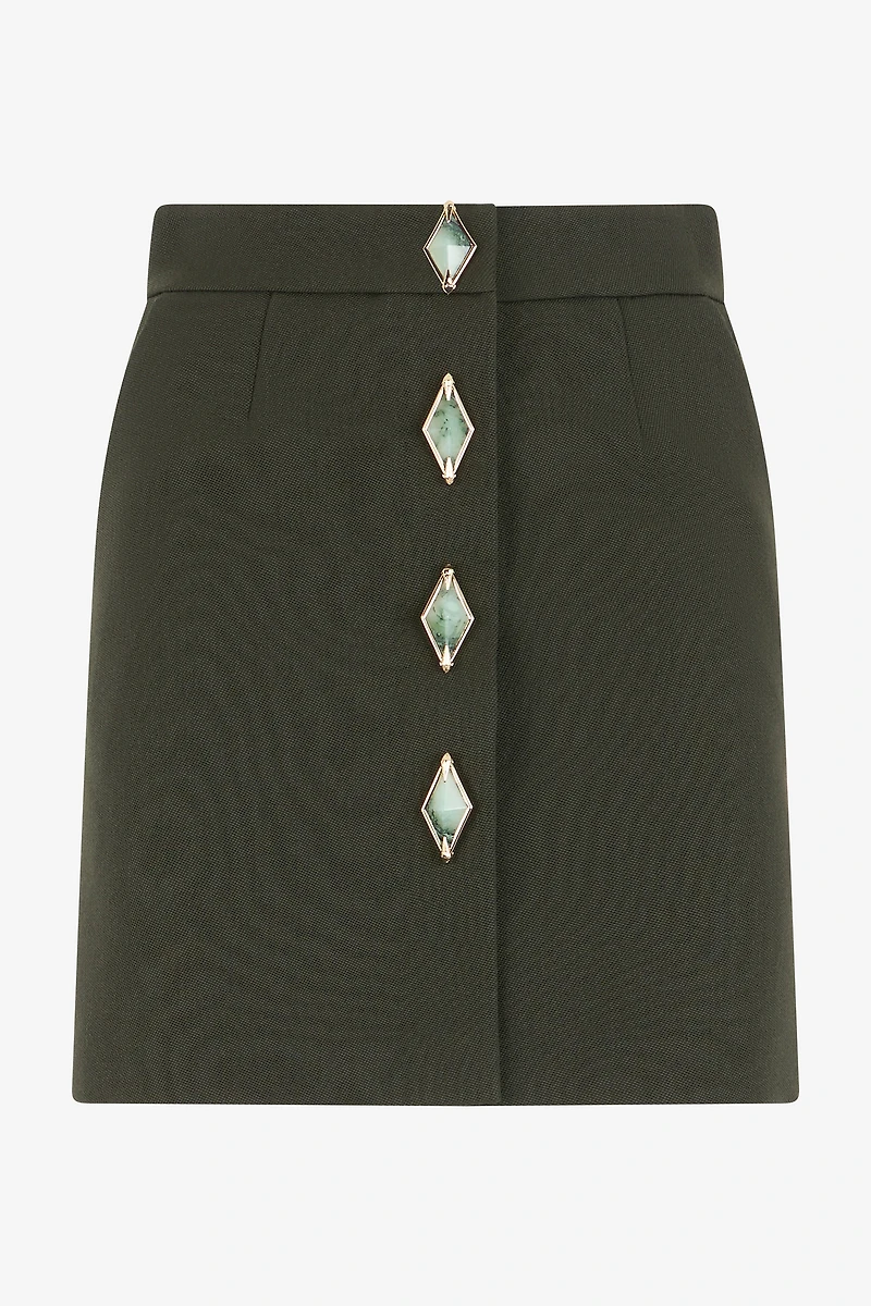 Mini skirt with jewel buttons