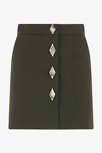 Mini skirt with jewel buttons