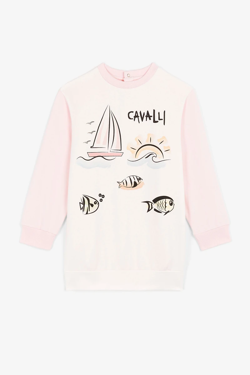 Seascape-Print Logo Sweatshirt