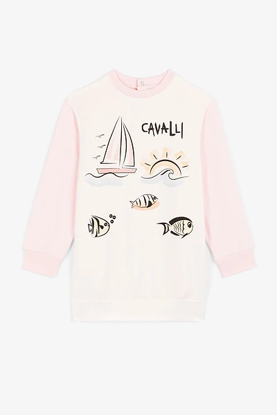 Seascape-Print Logo Sweatshirt