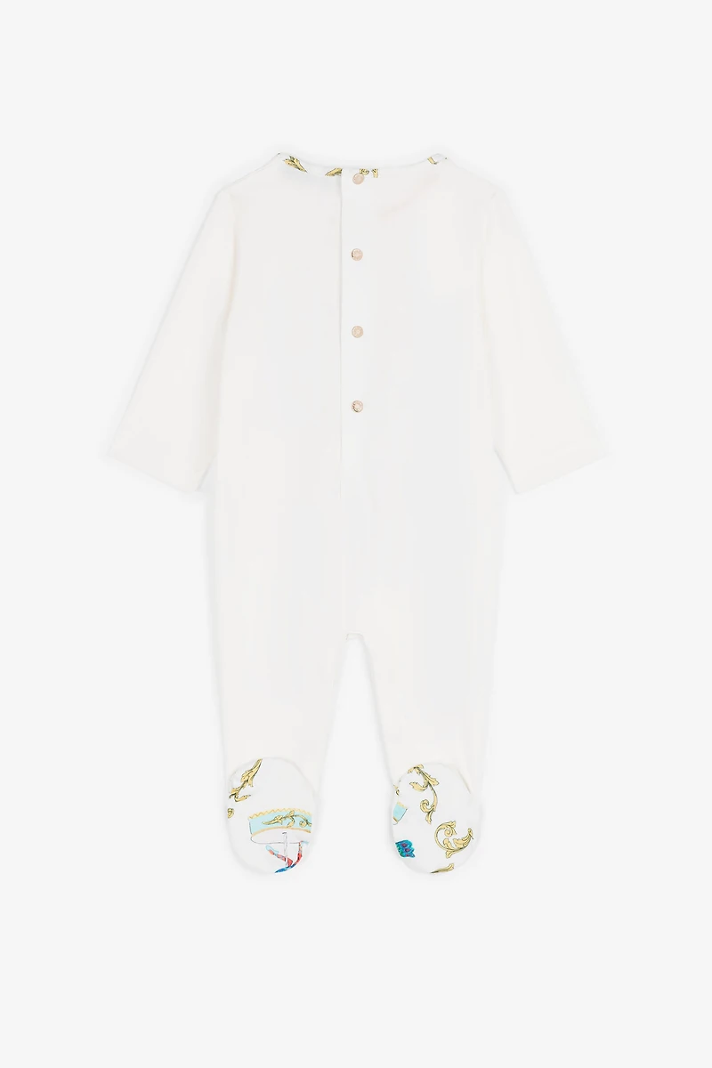 Filigree And Jaguar-Print Babygrow Set