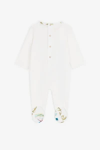 Filigree And Jaguar-Print Babygrow Set