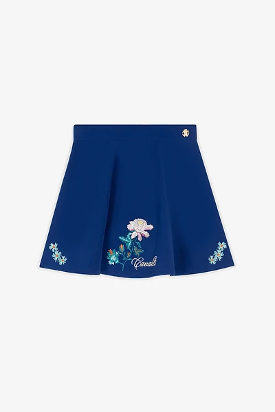Floral-Embroidered Skirt
