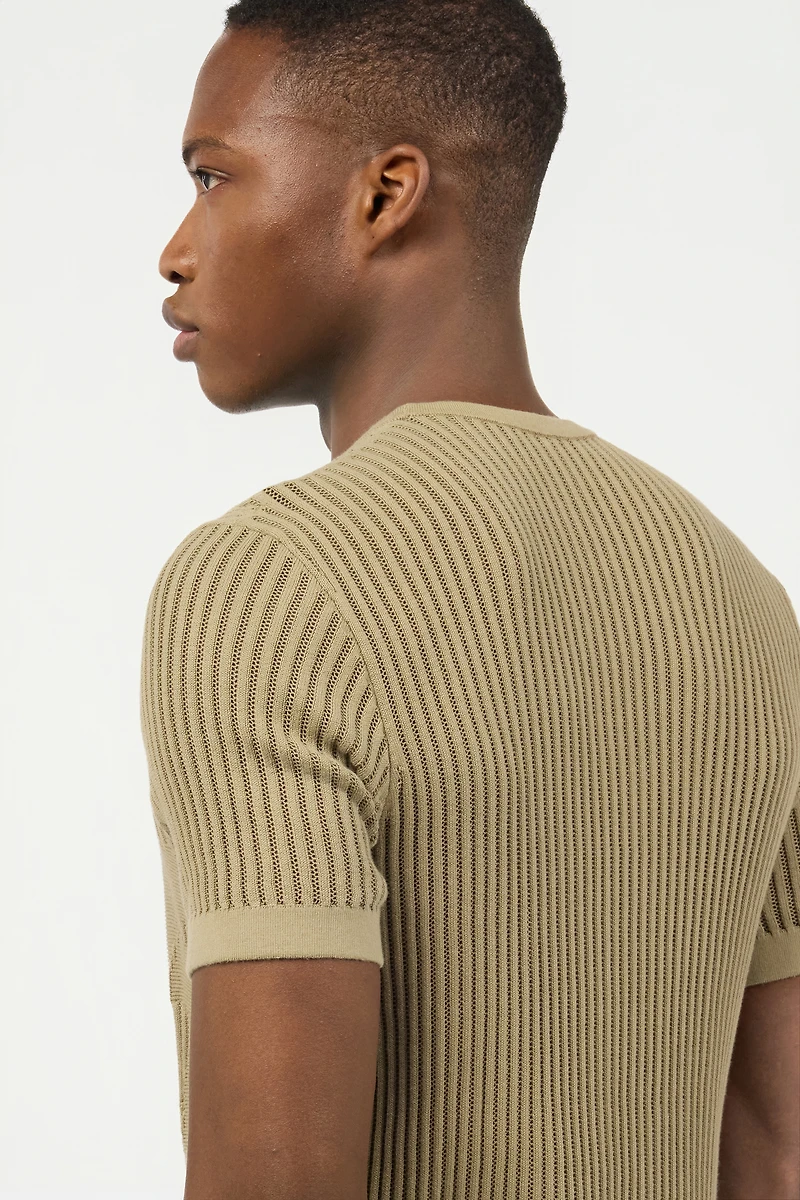 Openwork Knit T-Shirt