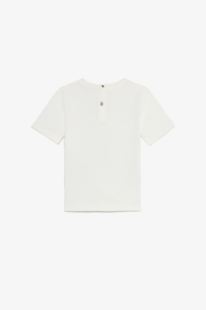 Milk White T-Shirt with Jaguar Print